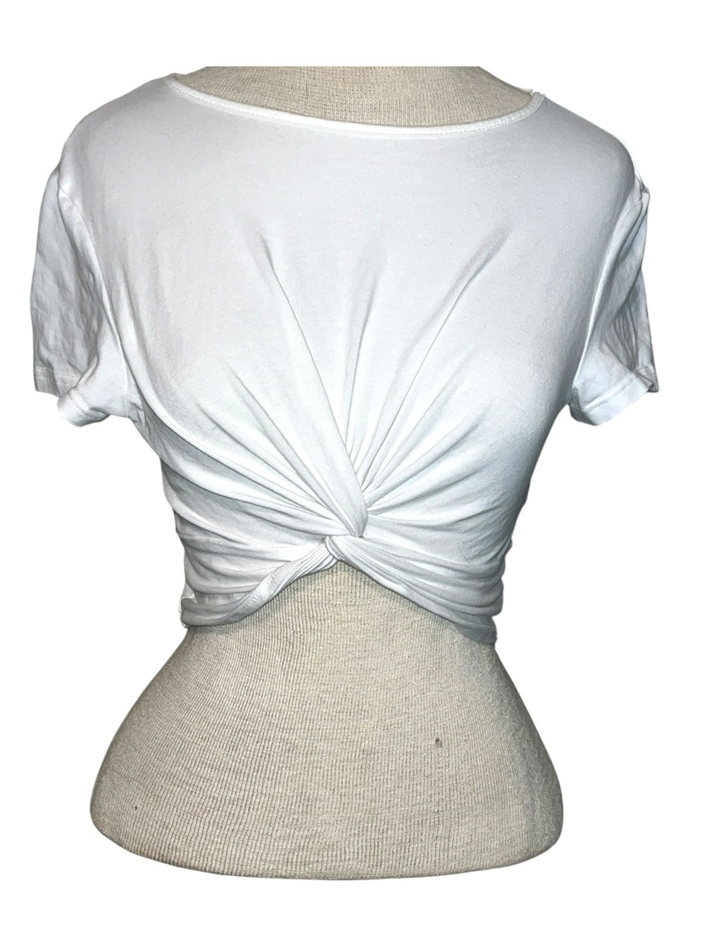 SHEIN White Twist-Knot Crop Top size large